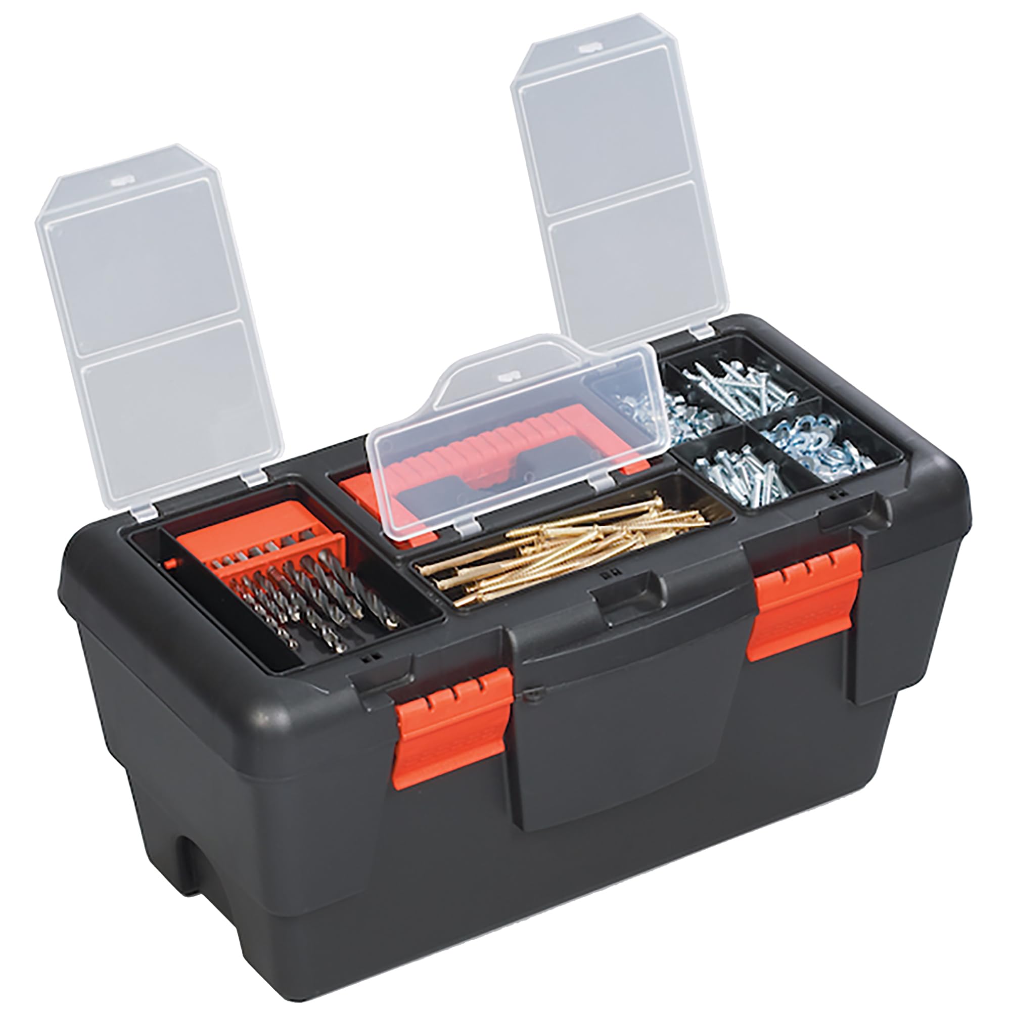 B&Q -  19 Inch Toolbox Storage Case Removable Tray Carry Handle Diy Organiser