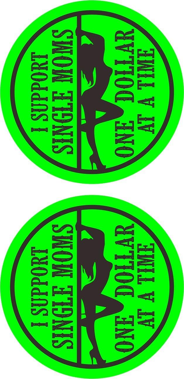 2 pcs Support Single Moms Hard Hat Stickers Decals, Adult, Funny, Motorcycle, Construction