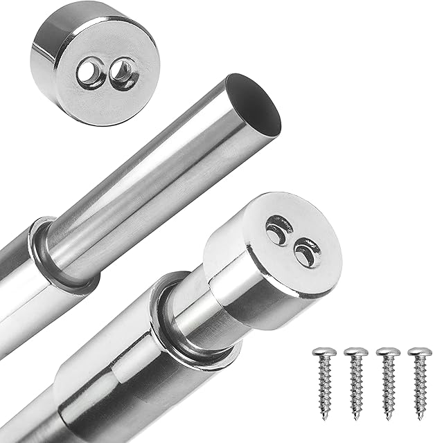 VL Extendable Wardrobe Rail (22.5-39.5 inches) Fitting Stainless Steel Adjustable Clothes Rail Pole with both end Sockets & Screws Heavy Duty & Rust Resistant for Showers Balcony Windows & Wardrobe
