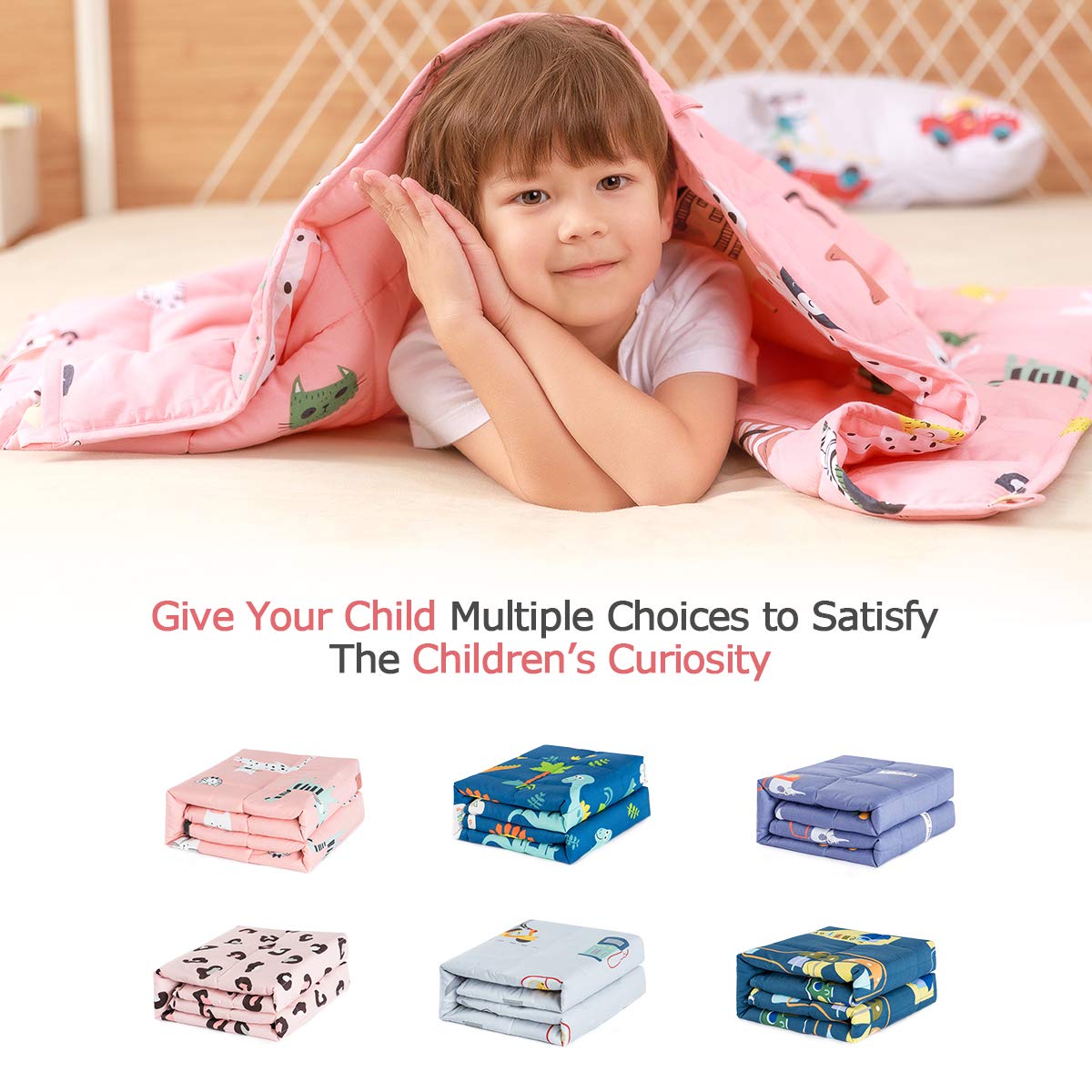 Sivio Weighted Blanket 7 lbs for Kids 41x60 Inches (100 Natural Cotton