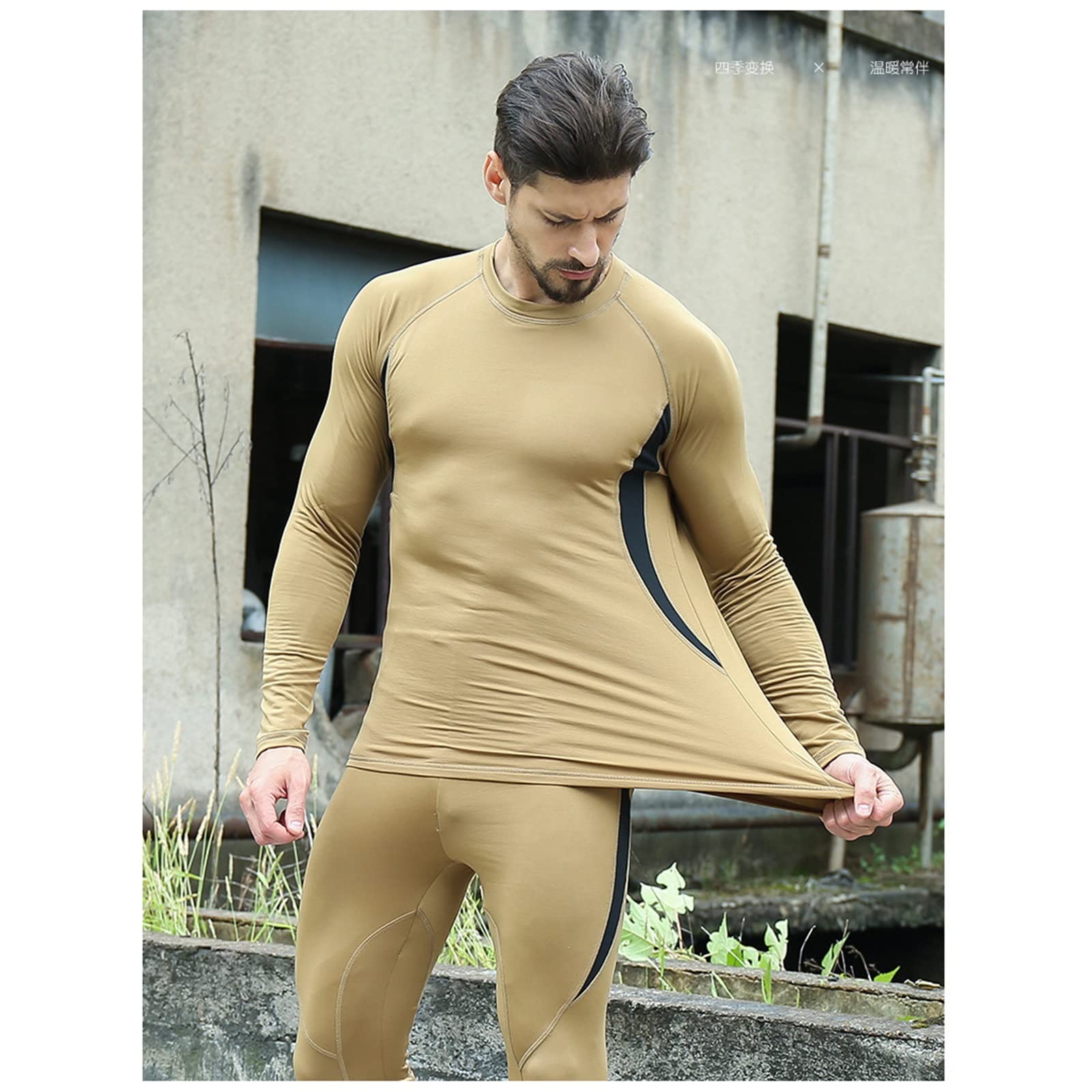 Mężczyźni Thermal Underwear Set, Men Outdoor Sports Function Breathable Training Cycling Thermo Underwear Long Johns, dla ekstremalnie zimnej pogody