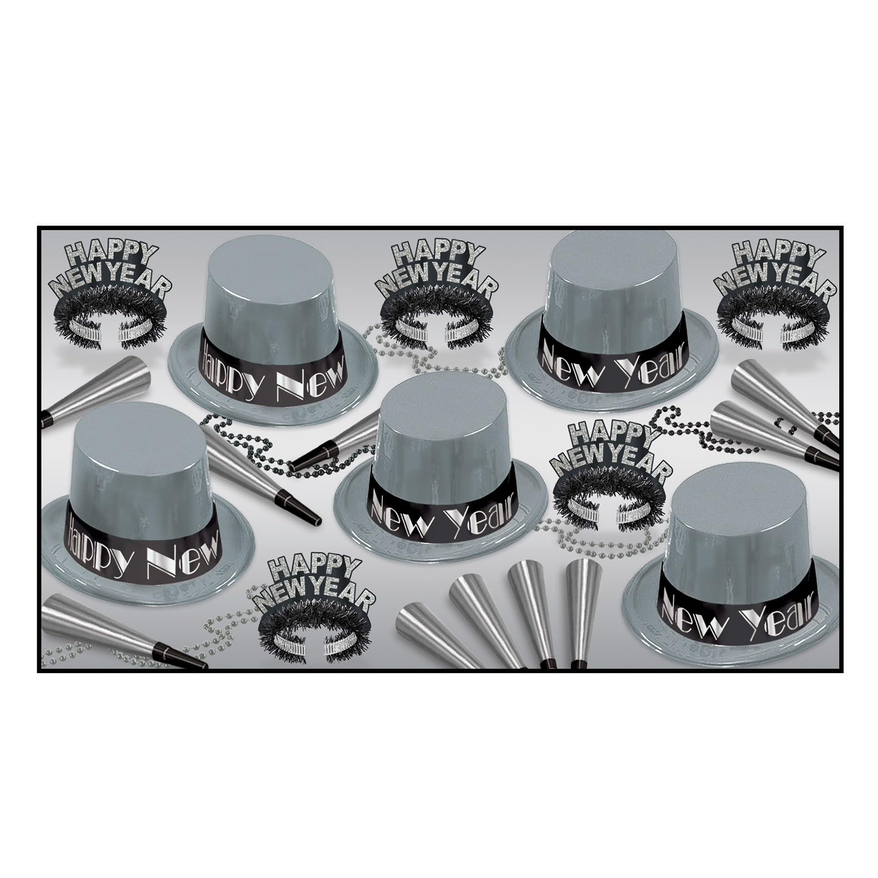 Beistle 88573-NR Simplement Silver Favors, 1 Assortiment par Paquet