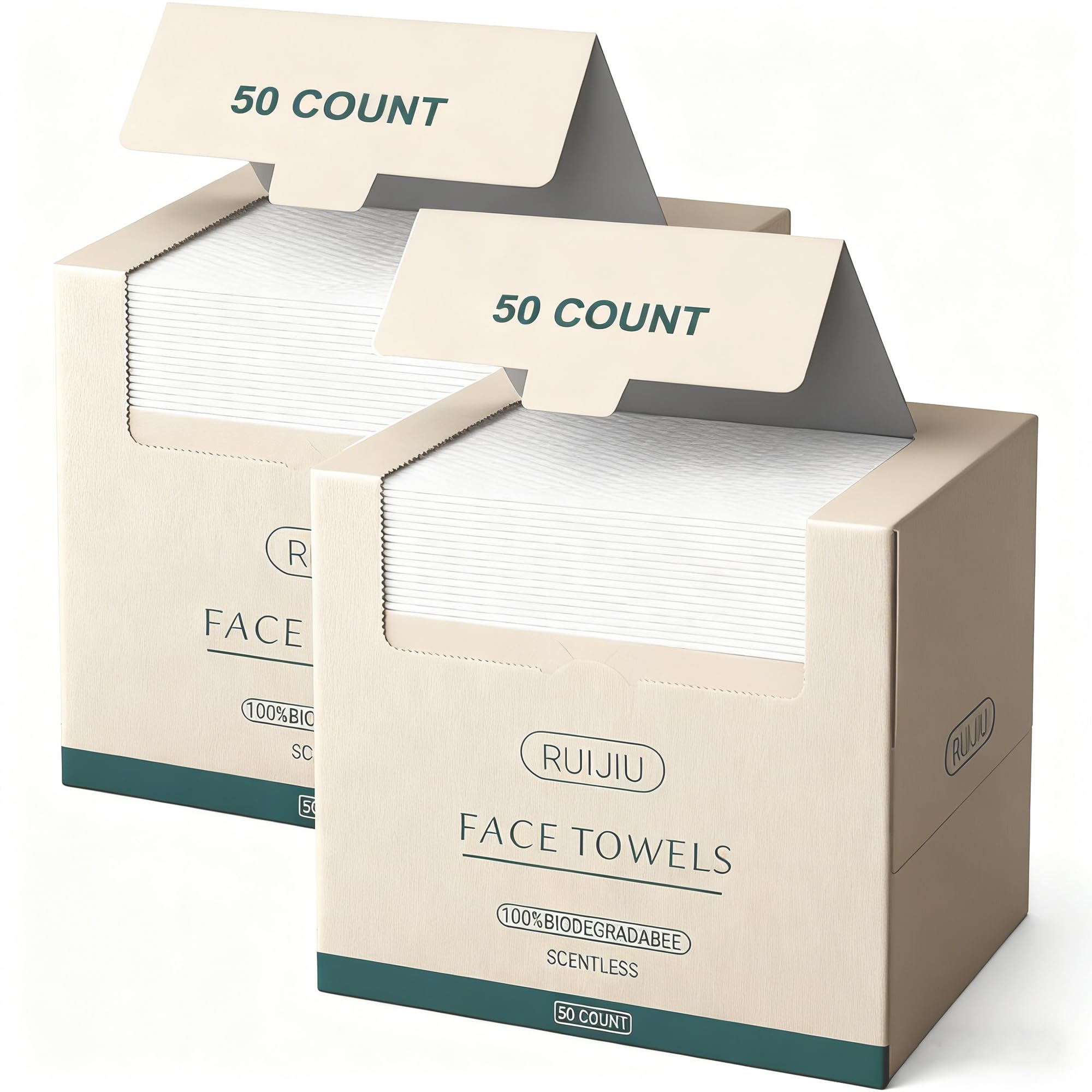 RUIJIU Disposable Face Towels 100 Count