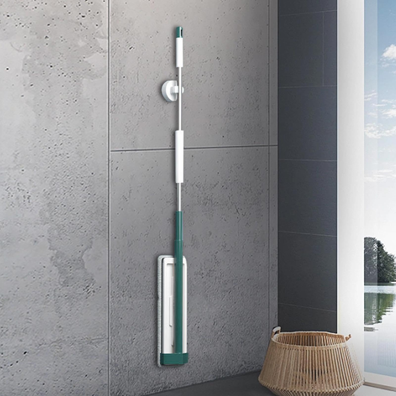 Mopa Plana húmeda y Seca, Juego de fregona compacta para Piso de | madera dura, trapeadores absorbentes de agua con 2 almohadillas de repuesto para en seco y húmedo