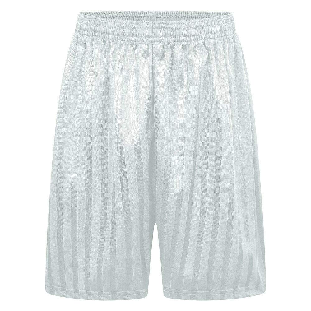 Prime Products Boys/Girls/Adult Unisex Shadow Strip School PE Short with Drawstring (UK Made) (11-12 Years, White)