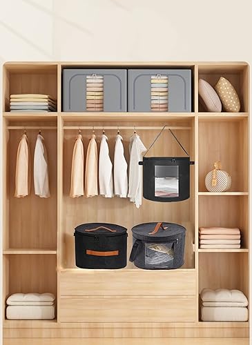 Miniatura 2 de Caja de almacenamiento de sombreros de fieltro, organizador portátil plegable para sombreros, con correa para el hombro y 2 asas, juguetes de