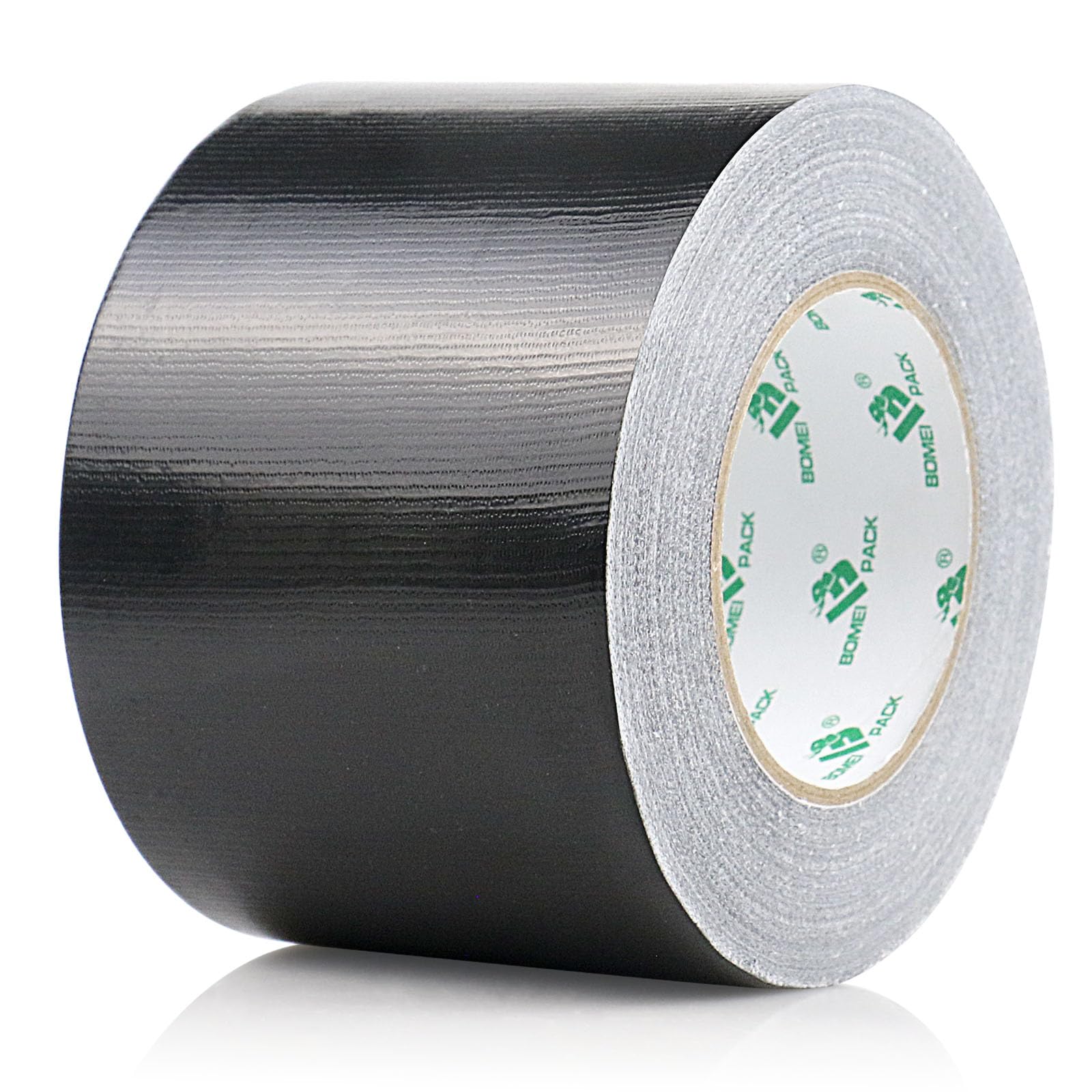 BOMEI PACK 1 Roll Black Duct Tape 4 Inch Reinforced Black Gaffer Tape 100mm x 50m Waterproof Heavy Duty Ducts Fixing Tape,DIY Craft Labeling