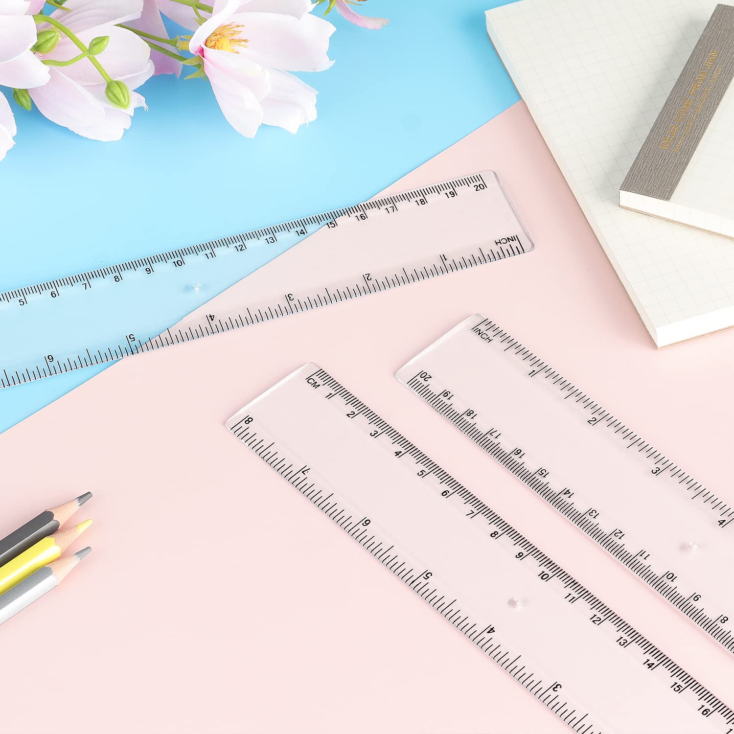 Plastic Ruler Turquoise Color Snapklik.com : Color Plastic Ruler Set - Straight Measuring Tool 8 Inch ...