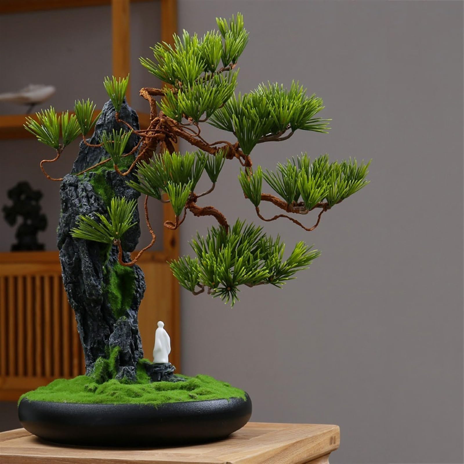 Fałszywe drzewo Rośliny dekoracyjne do salonu Symulacja zielonego bonsai Wysokiej jakości dekoracja wnętrz drzewa Dekoracje na biurko Feng Shui Wystrój wnętrz