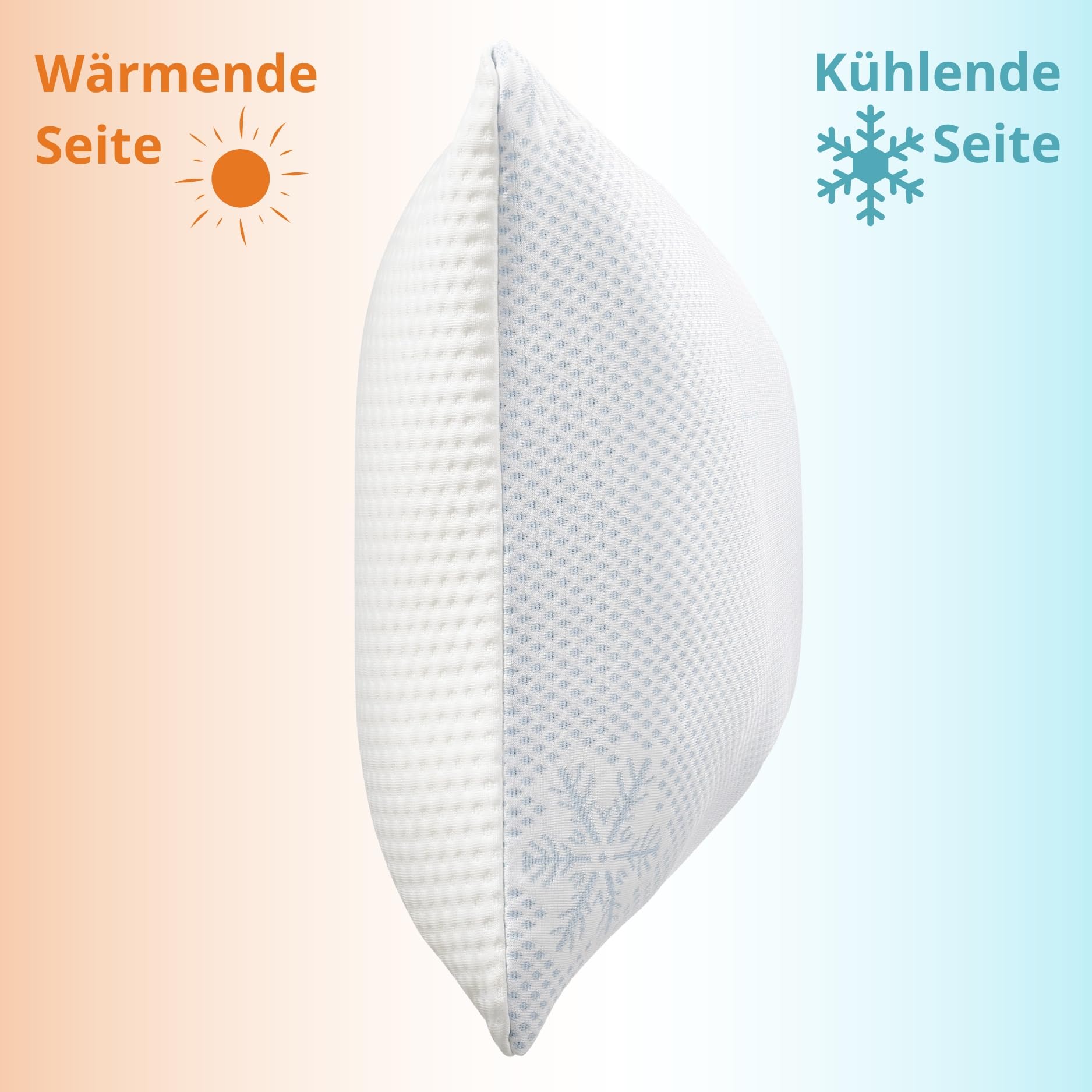 sleepling Memory Foam Kissen 40x80 cm, Kühlendes Kopfkissen Sommer mit Warmer Seite Winter, Ergonomisch & Höhenverstellbar, Nackenstützkissen 40 x 80 cm, Made in EU, Oeko-TEX, Waschbar bis 40 Grad