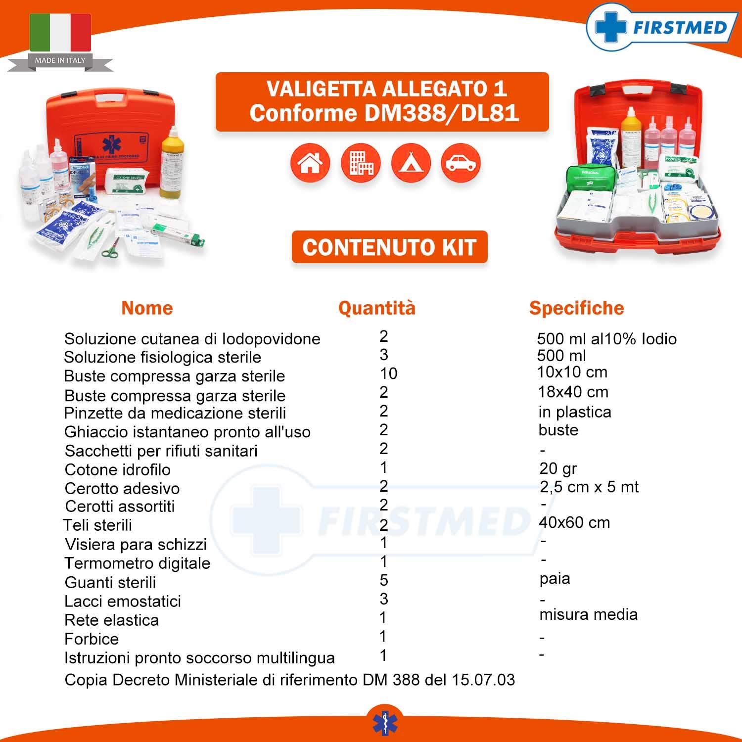 Firstmed 148/2373 - Caso De Primeros Auxilios, Orange, color: naranja