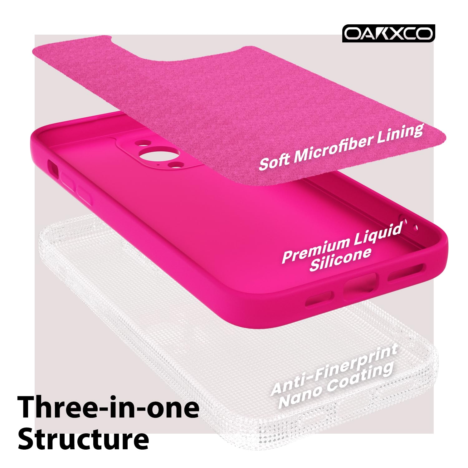 oakxco for iPhone 16 Pro Max Case Liquid Silicone, Soft Rubber Gel Elegant Aesthetic Basic Simple Cover, Cute Thin Slim TPU Matte Solid Color Plain Smooth Case for Women Girl, Light Pink — view 425