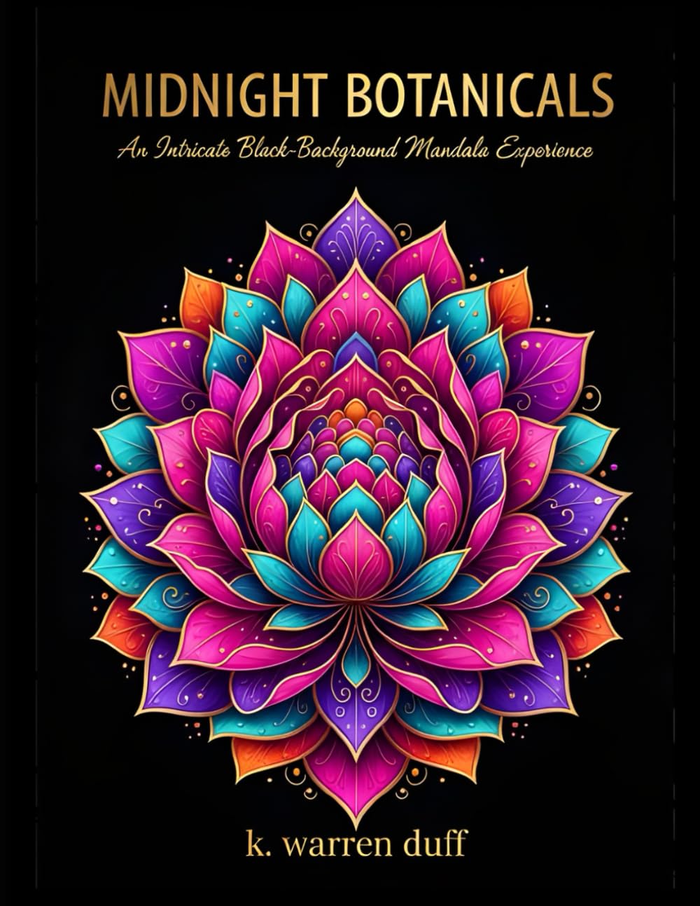 MIDNIGHT BOTANICALS: An Intricate Black-Background Mandala Experience