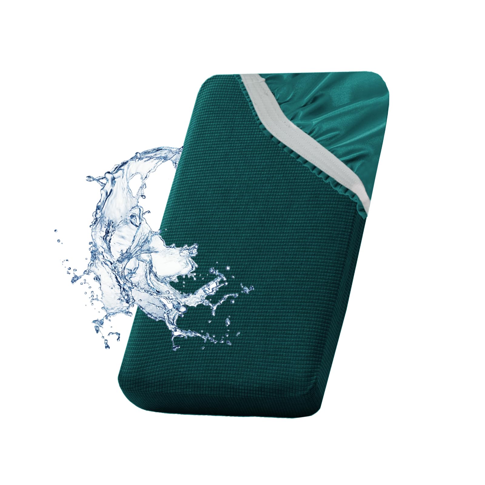 SYLC Waterproof Sofa Cushion Cover, Non-slip Sofa Seat Cushion Covers with Ties, Stretch Couch Cushion Covers Replacement (Teal,W 140-170cm, D 110-130cm) — image 1