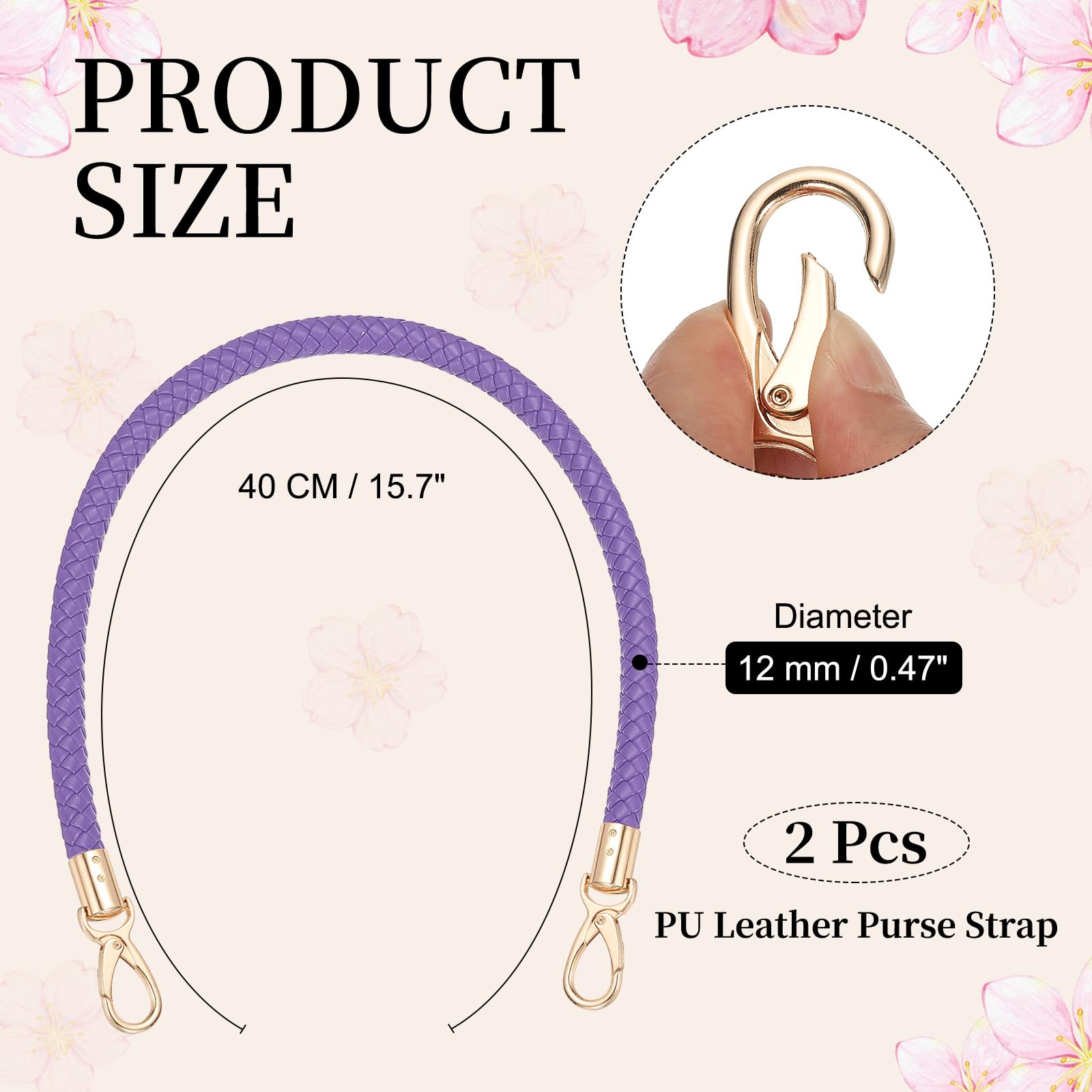 PATIKIL Braided Purse Straps 40cm / 15.7" - Image 2