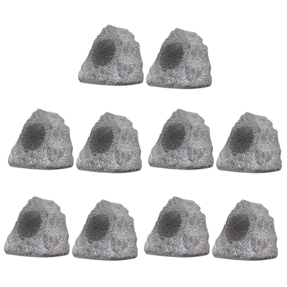 10R4G Outdoor Granite Rock 10 Speaker Set for Deck Pool Spa Patio Garden