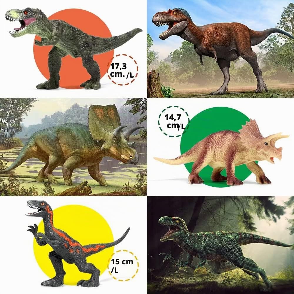 FRUSE Dinosauro Giocattolo per Bambini,12 Pezzi Educativi Realistico Figure di Dinosauri con T-Rex,Velociraptor,Libro Dinosauro,Dinosauri Giocattoli per Ragazzi Ragazze 3 4 5 6 Anni