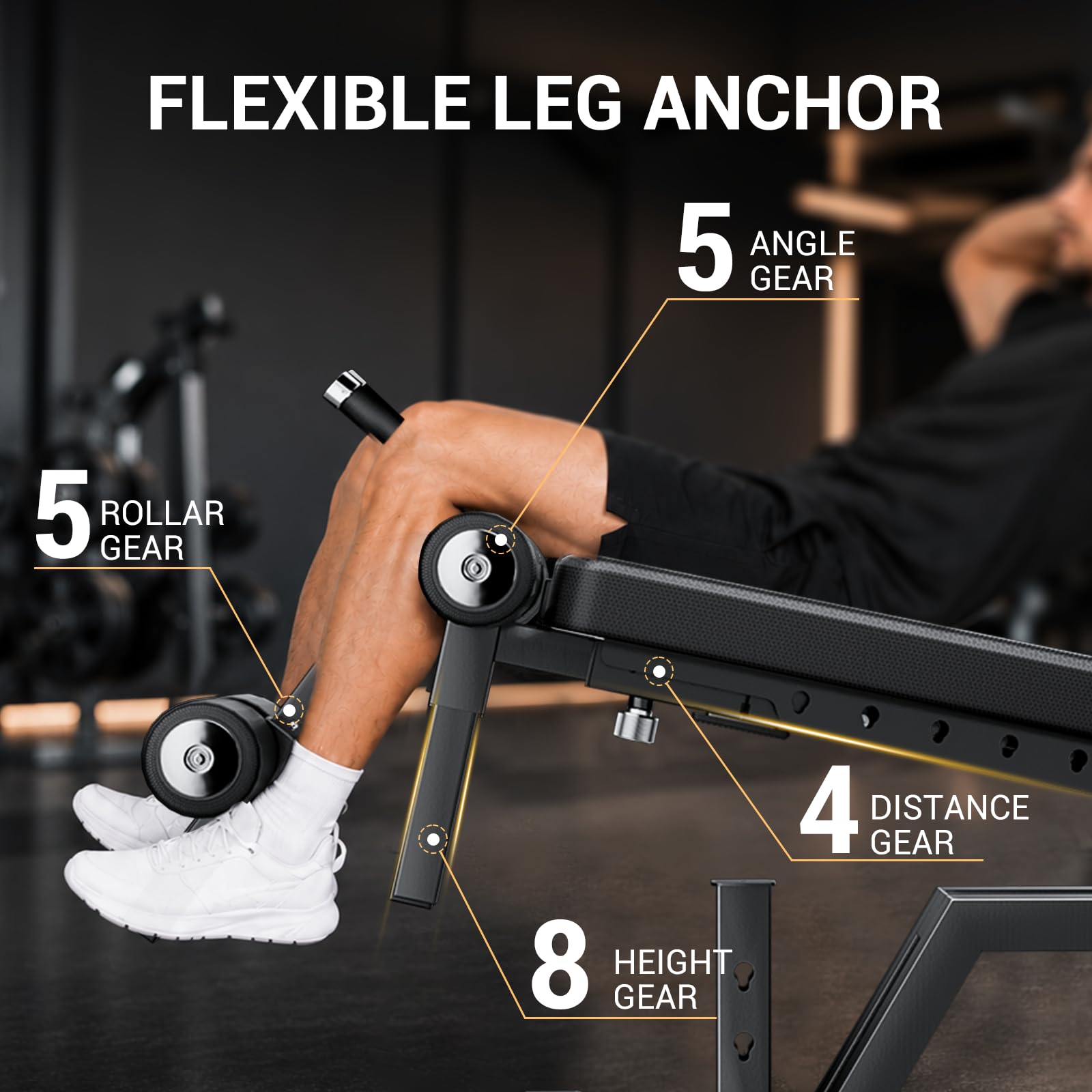 Bench6000 Weight Bench, Commercial Grade FID Workout Bench | 2200lb Flat Capacity, 11 Back&8 Seat Specialized Angles for Serious Lifters, 97lb Frame Weight with above 1 Gauge Support
