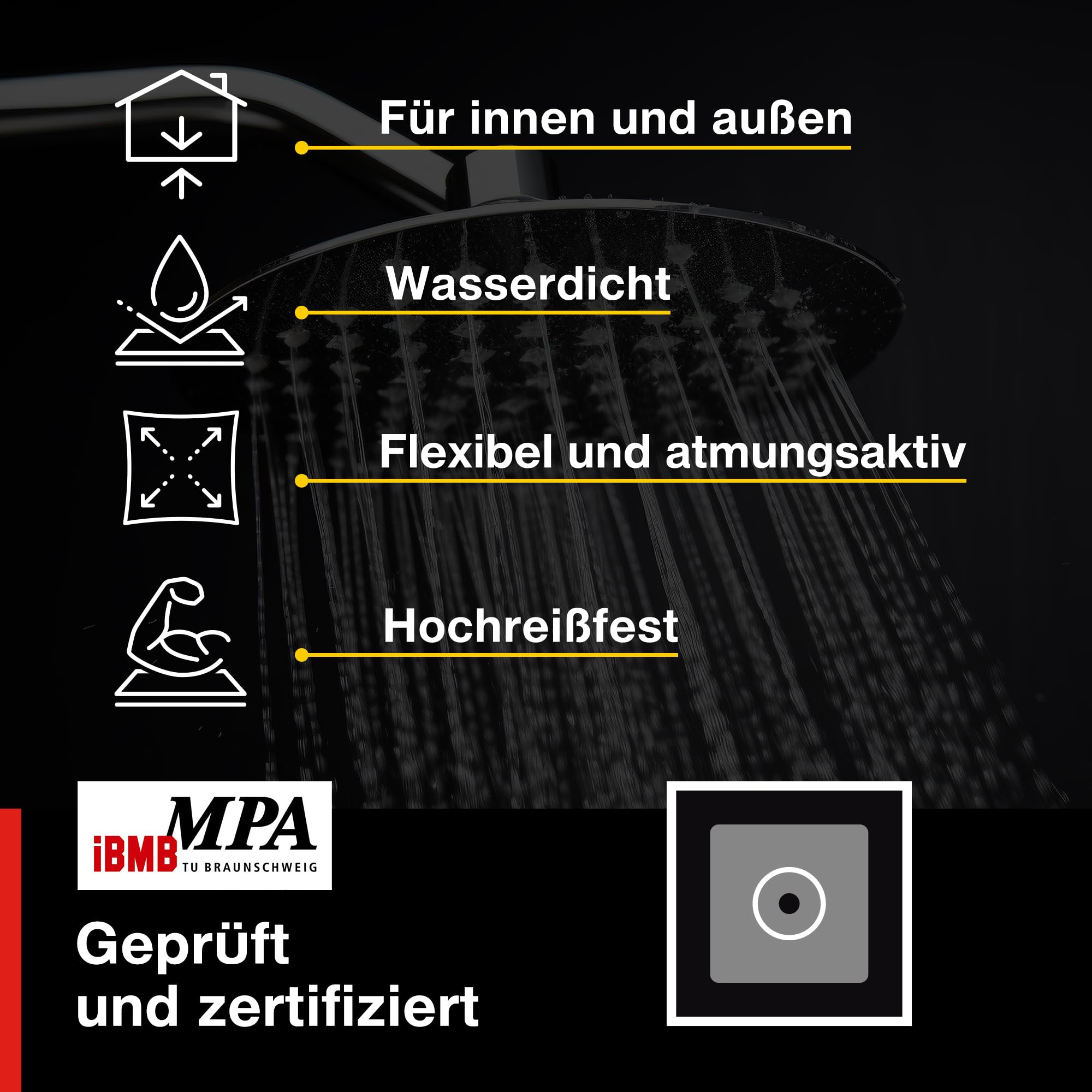 Isolbau Wandmanschette P2 Blau - 50 Stück 120 mm Dichtband - Wasserdichte Manschette für Sanitär, Dusche, Bad, Fliesen, Abdichtung Dichtmanschette für Innen- & Außenbereich