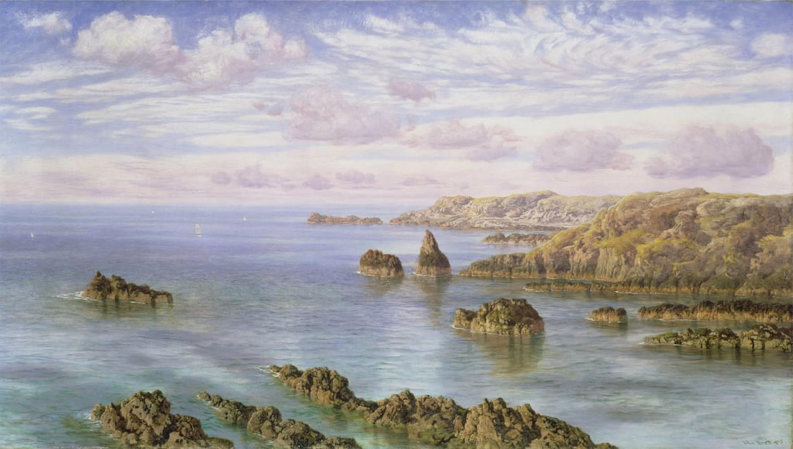 POSTERIIk Vintage Classic Picture Landscape Artwork the Southern of Guernsey by Brett Portrait Canvas Painting for Office Home Decor 60x90cm