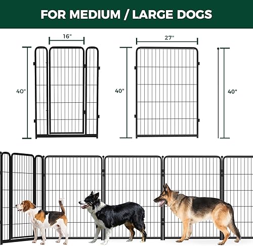 Miniatura 7 de FXW Puerta para perros extra ancha diseñada para uso en interiores, ancho ajustable de hasta 165 pulgadas de ancho (40 pulgadas de alto, 6 paneles