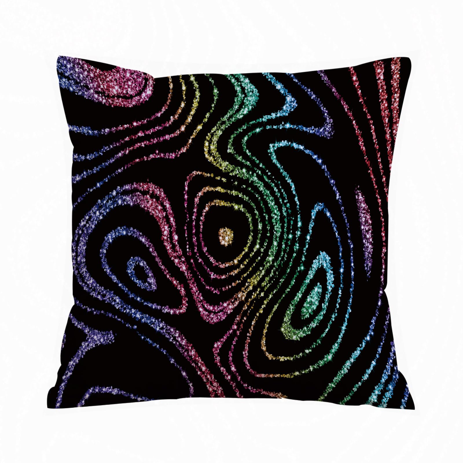 AELKSP Cushion Cover Decorations Pillow Cover Home for Livingroom Couch Sofa Decor Throw Pillow Case Gifts,abstract rainbow glitter marble background,18x18 in