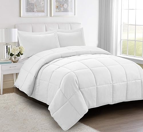 Miniatura 1 de HIG juego de edredón de 3 piezas de plumón alternativo edredón reversible para todas las estaciones con dos fundas