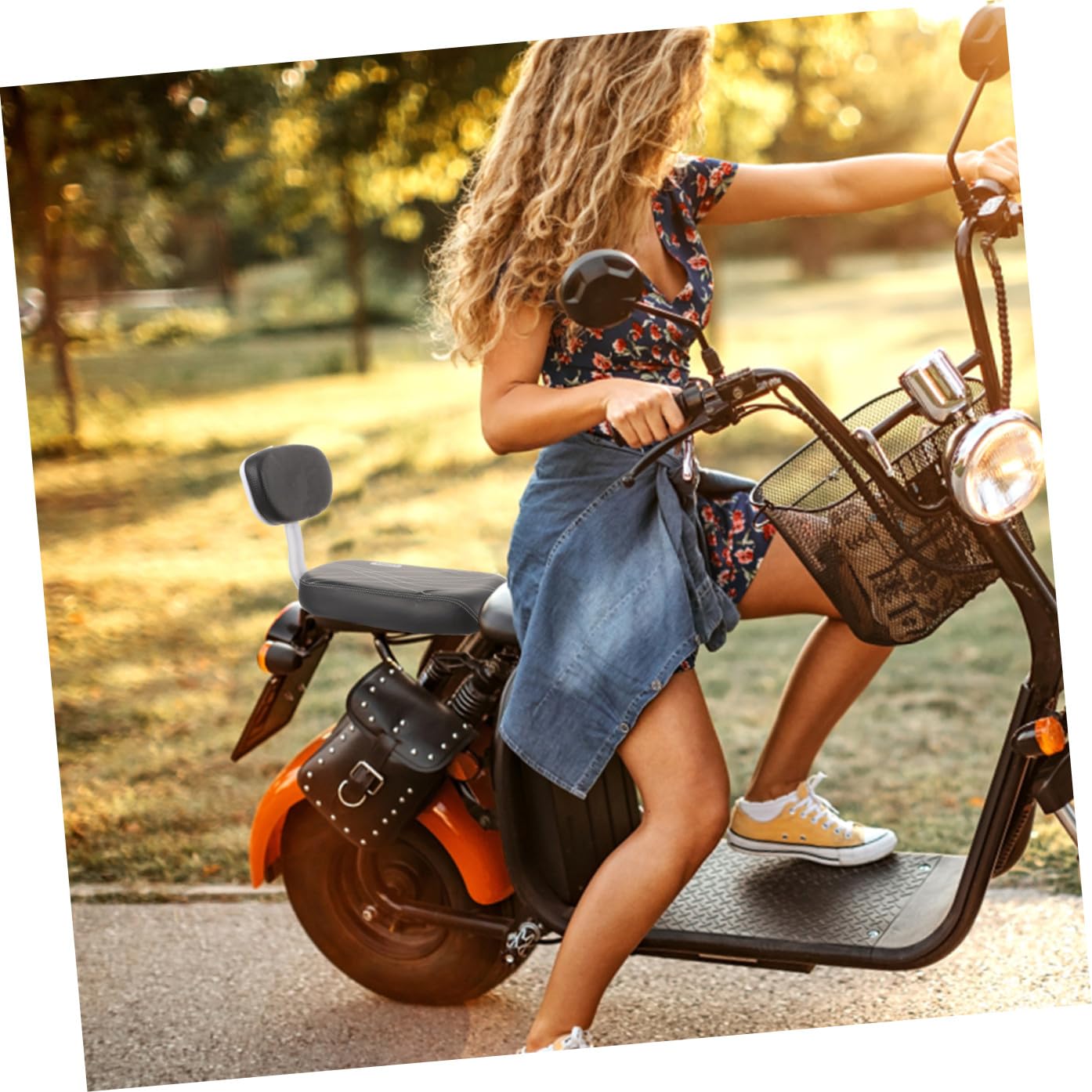 Lurrose Set Cuscino Sella Bici Posteriore Spugna Pelle Metallo | Bici Pieghevole e Bici da Strada, Comfort di Seduta, per Passeggero e Persone