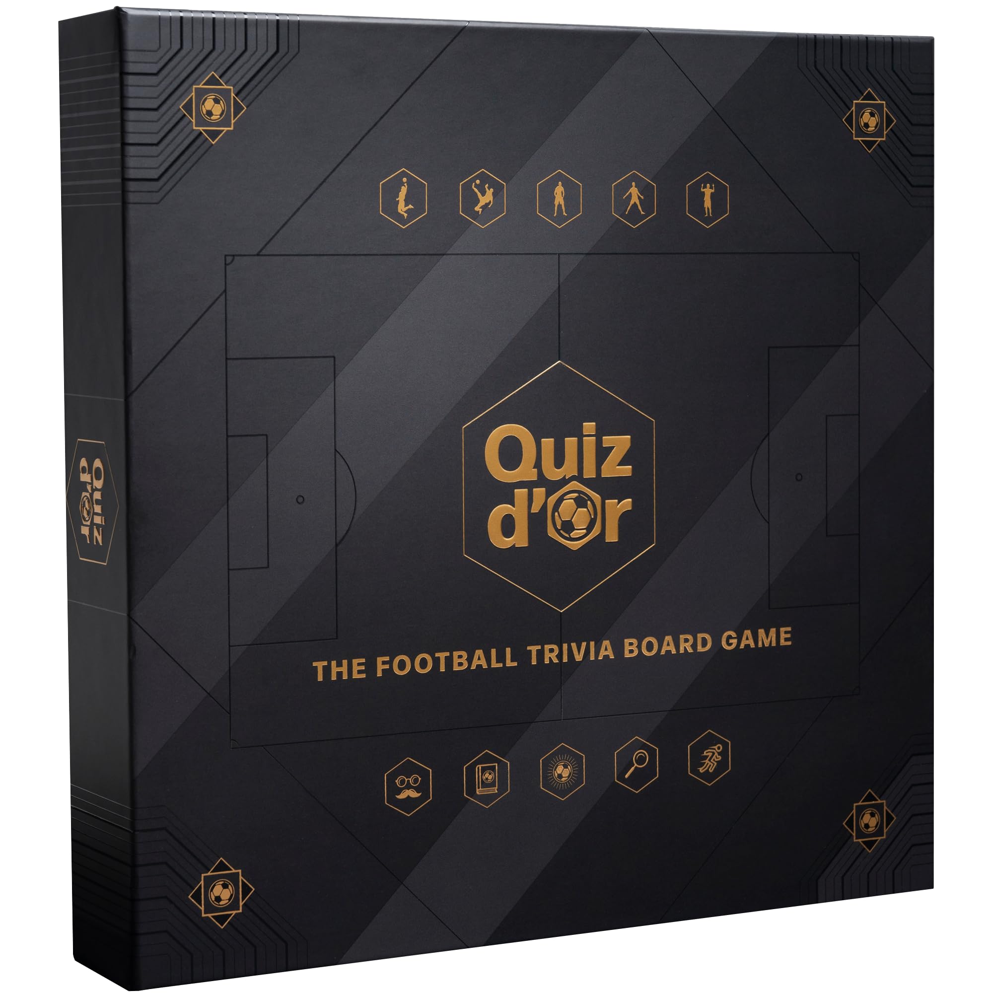 Quiz d'Or Trivia Juego de Mesa en inglés para Amigos | Juego de Preguntas, Juego competitivo para 4-12 Jugadores | Juego de Preguntas de fútbol | Juego de Mesa de fútbol