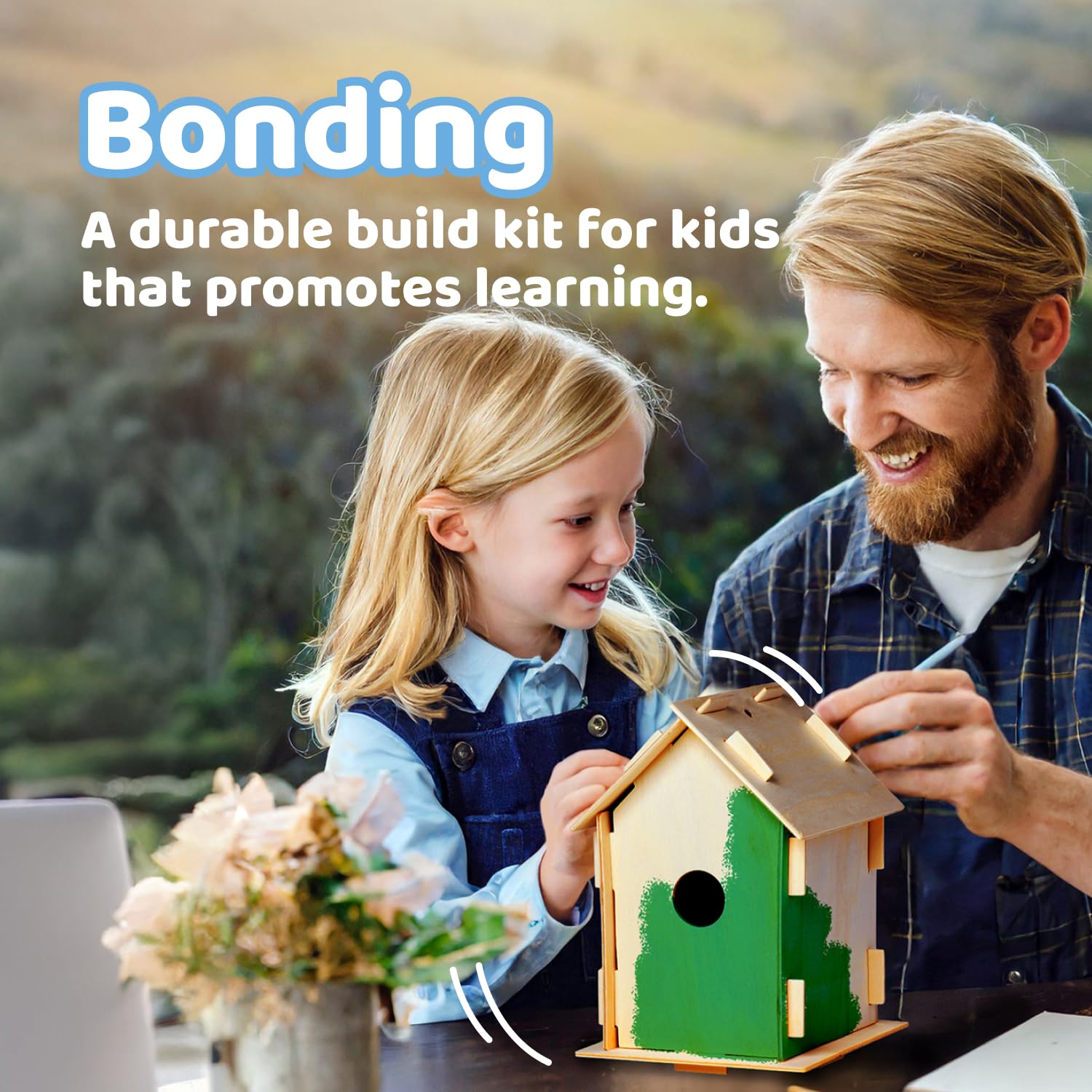 Amazaque 12 hölzerne Vogelhäuser für Kinder - Nistkasten-Set - Kreatives Basteln für Mädchen und Jungen - Nistkästen bauen und bemalen - Perfektes Geschenk für Geburtstage und Weihnachten