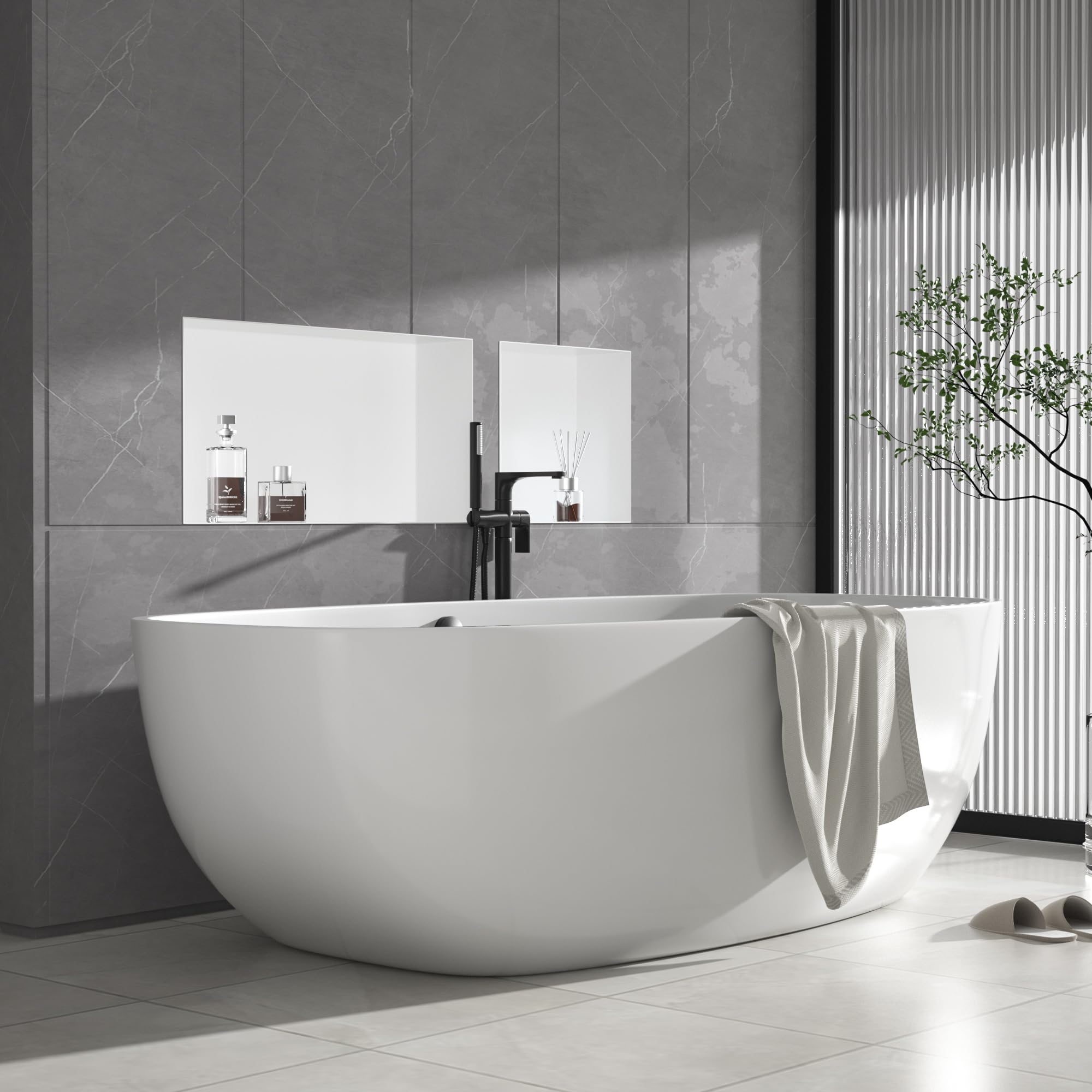 Nicho de ducha de acero inoxidable blanco 60 cm × 30 cm × 10 cm No requiere azulejos ducha nicho para almacenamiento de baño nicho de ducha empotrada sin bordes, montaje al ras