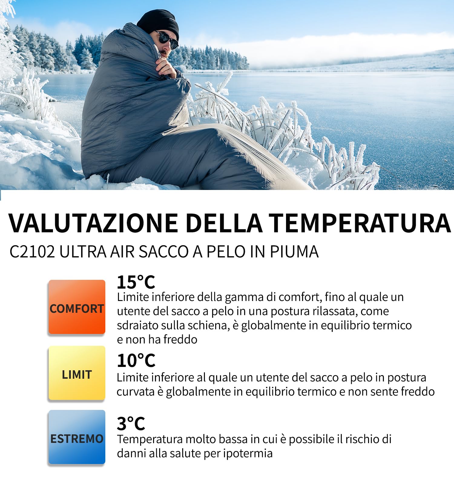 Litume Sacco a pelo Mummia Ultra Leggero in Piuma D'oca, 700 Fill Power, Sacco per 3 Stagioni, Ultra Leggero, Compatto e Portatile, per Escursionismo, Viaggi, Campeggio, Zaino, Adulti