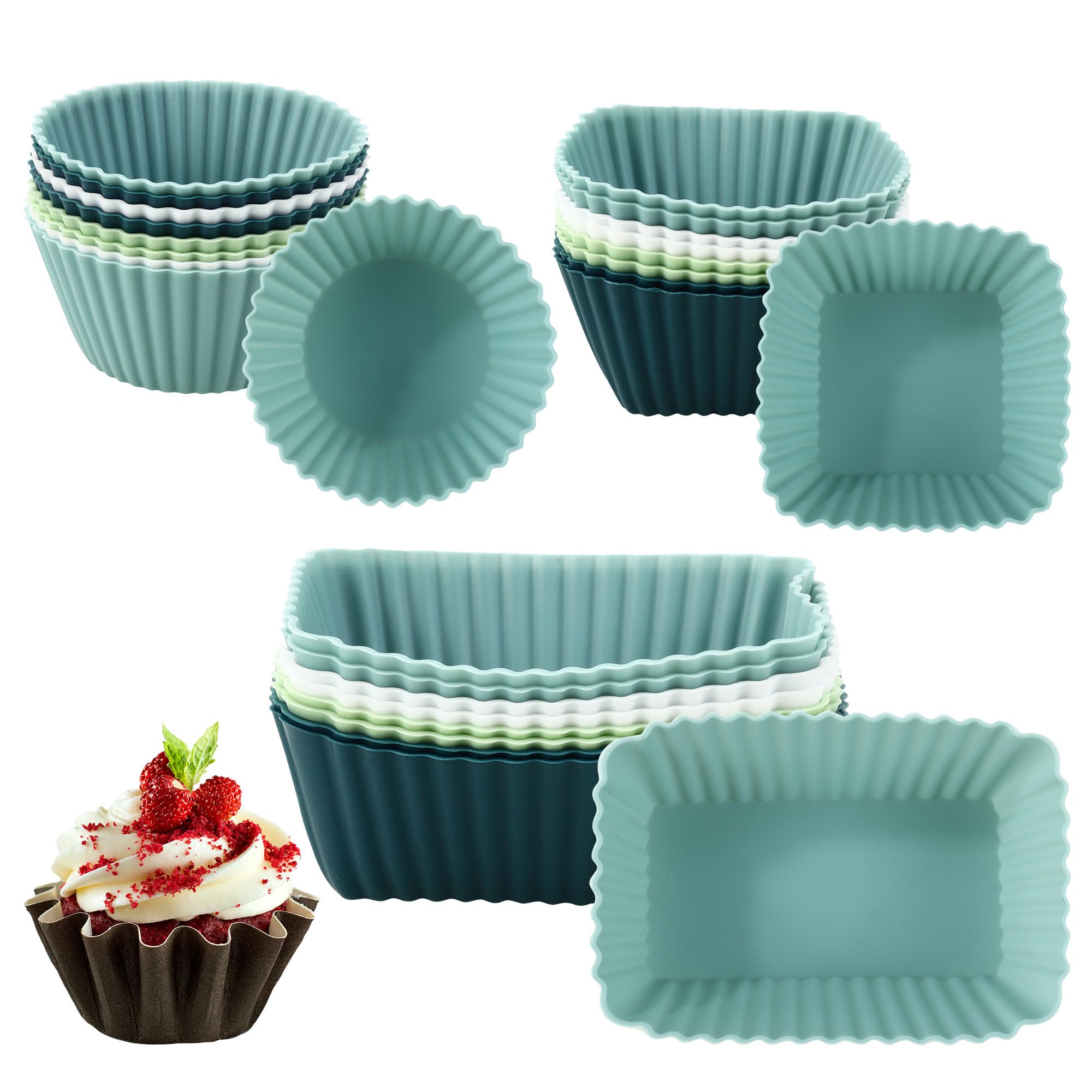 Lot De 48 Moules En Silicone Réutilisables, Respectueux De L