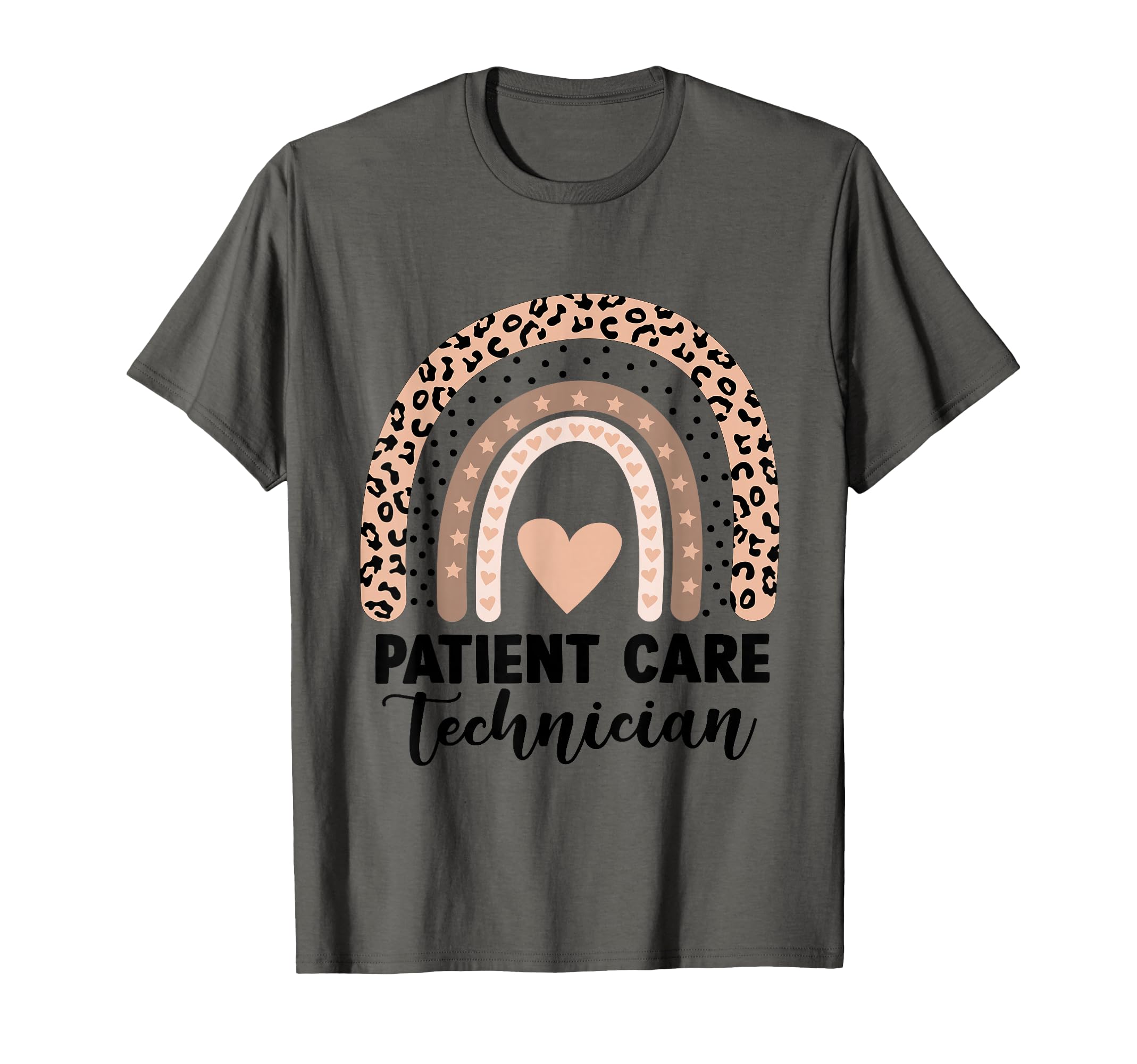 Funny Patient Care Technician Leopard Rainbow T-Shirt