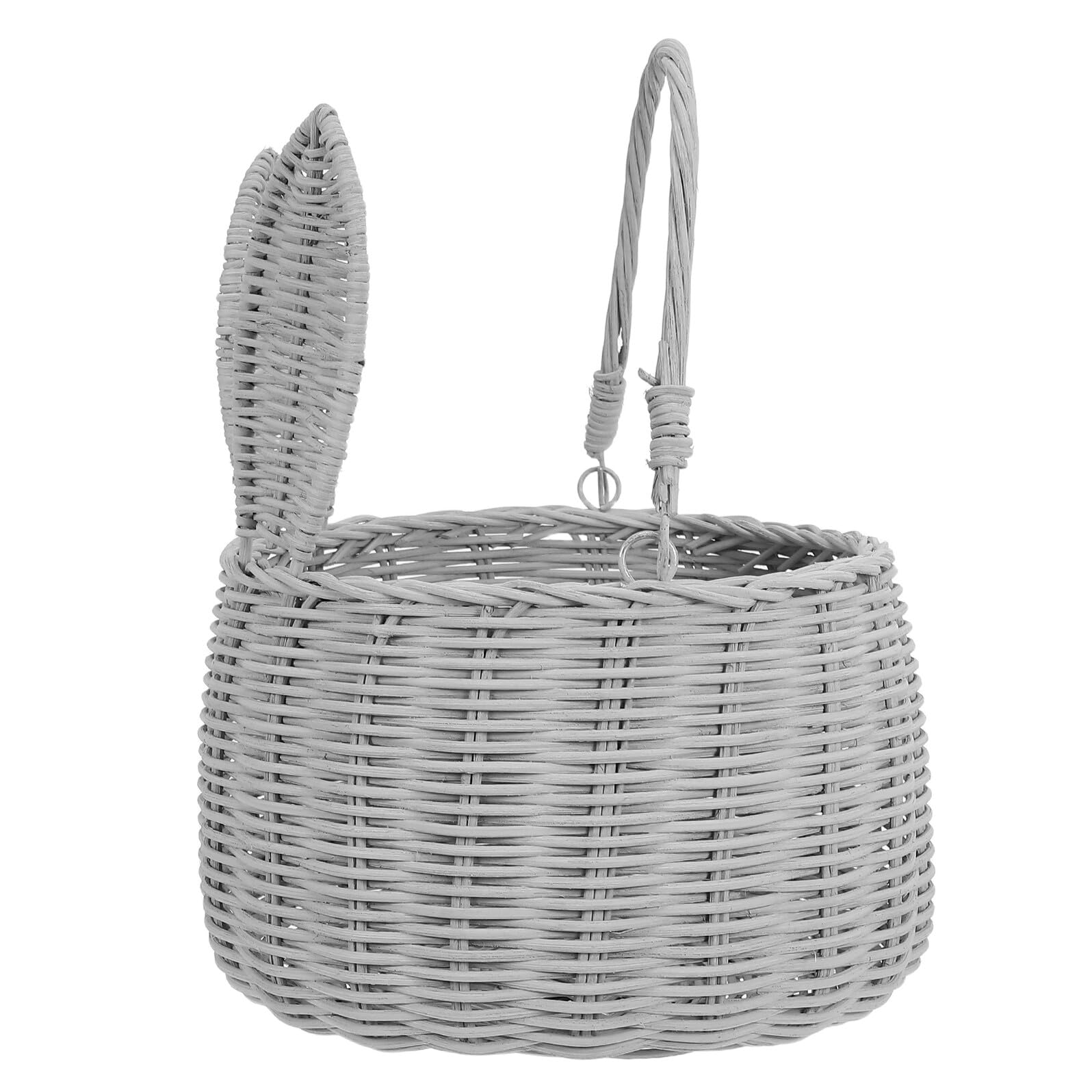 rattanowy kosz na kwiaty świąteczny kosz owoców Rattan Flower Koszyczek z jajami wielkanocnymi do przechowywania na cukierki Grey