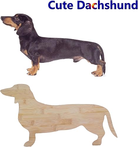 Miniatura 3 de ZMURED Plato de cena de perro lindo para cena de Navidad, plato de cena de perro salchicha de 19 pulgadas, bandeja decorativa de madera, bloque de