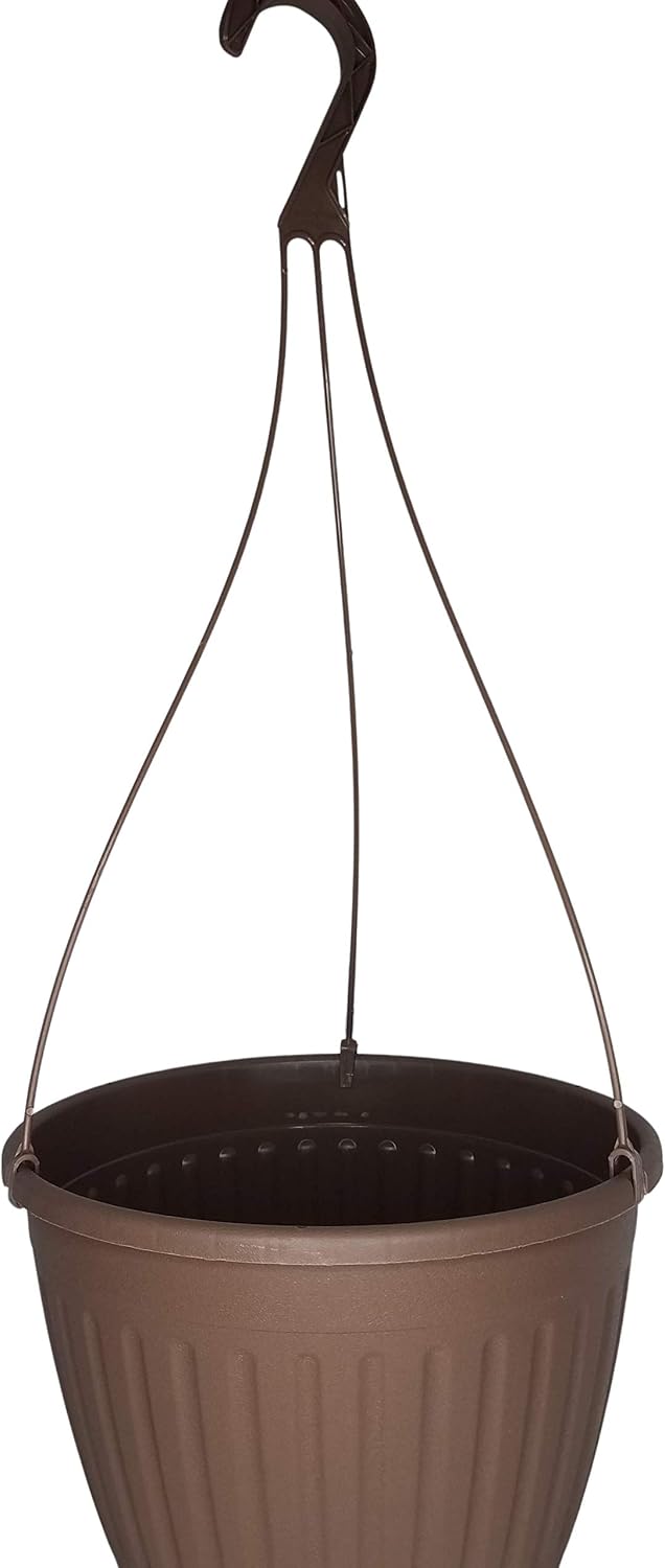Landmark Plaics 10 inch Imperial Plastic Hanging Basket (Brown, 10)