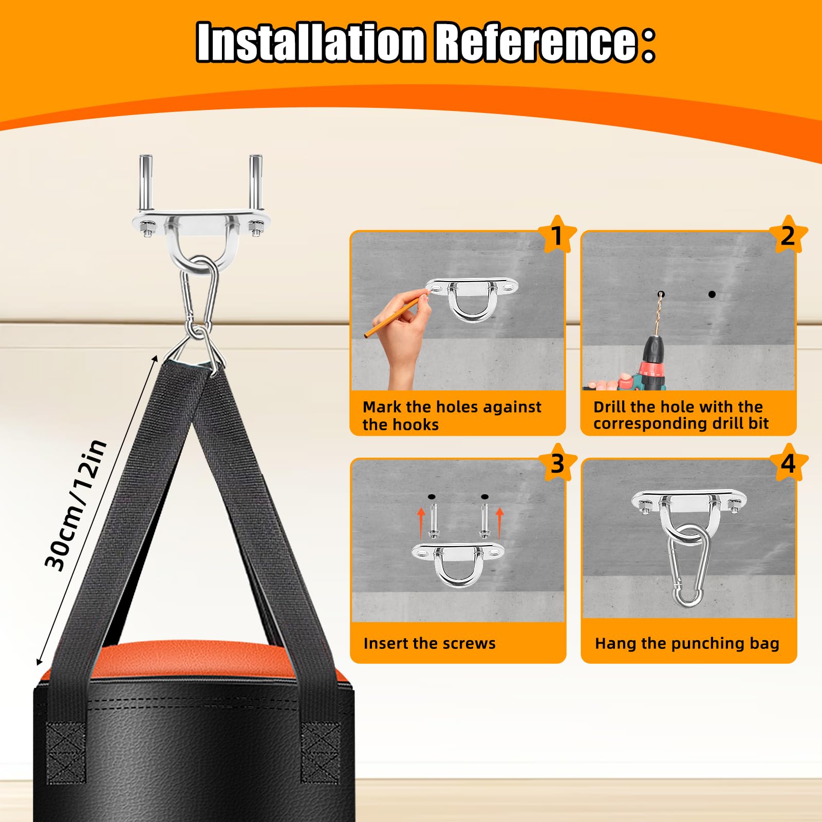 Saco de Boxeo Colgante 60 cm Cuero Microfibra para Entrenamiento Kickboxing MMA
