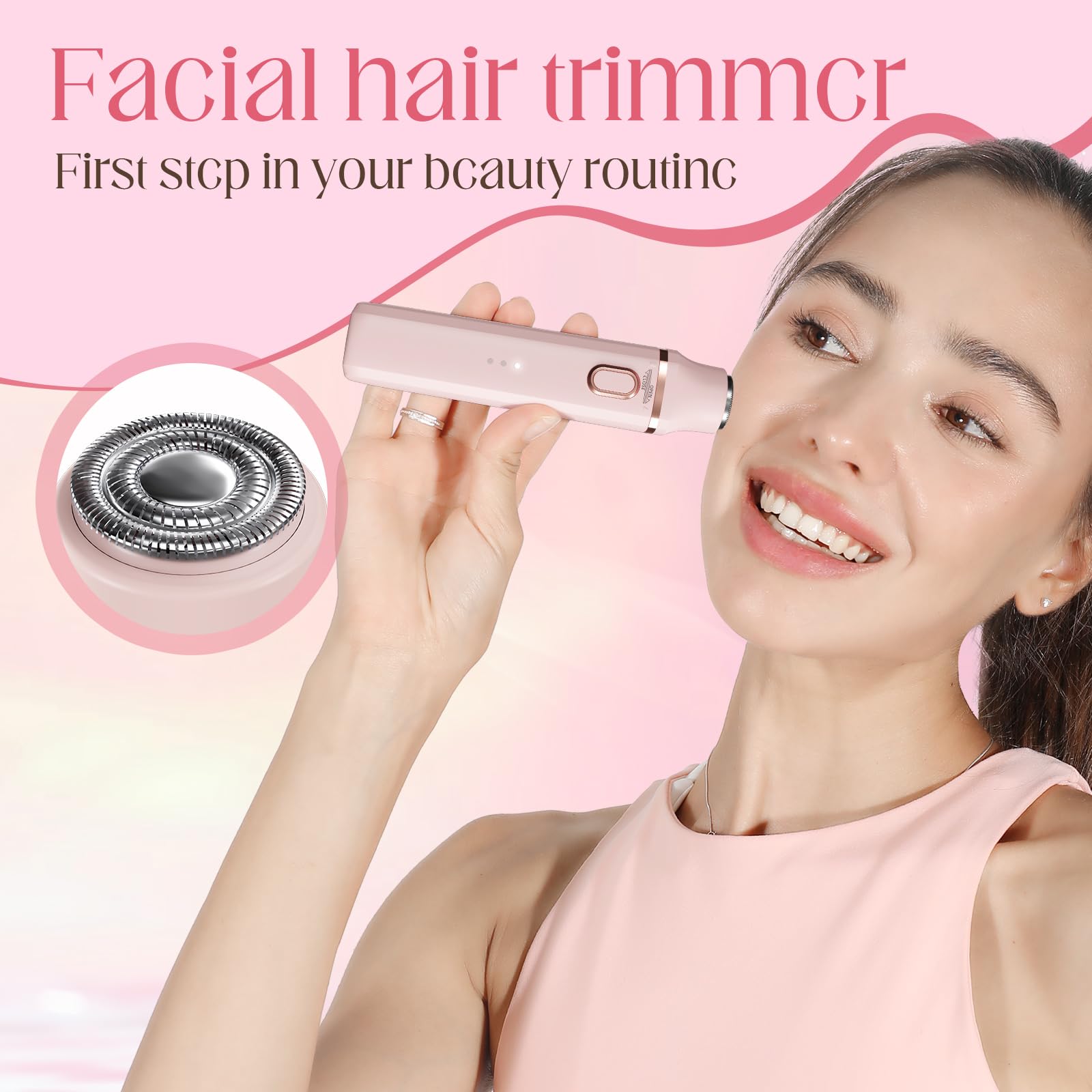 Recortadora de bikini y afeitadora corporal sin dolor para mujer, maquinilla de afeitar eléctrica inalámbrica para una piel suave y sedosa | Accesorio de maquinilla de afeitar facial reemplazable | 6