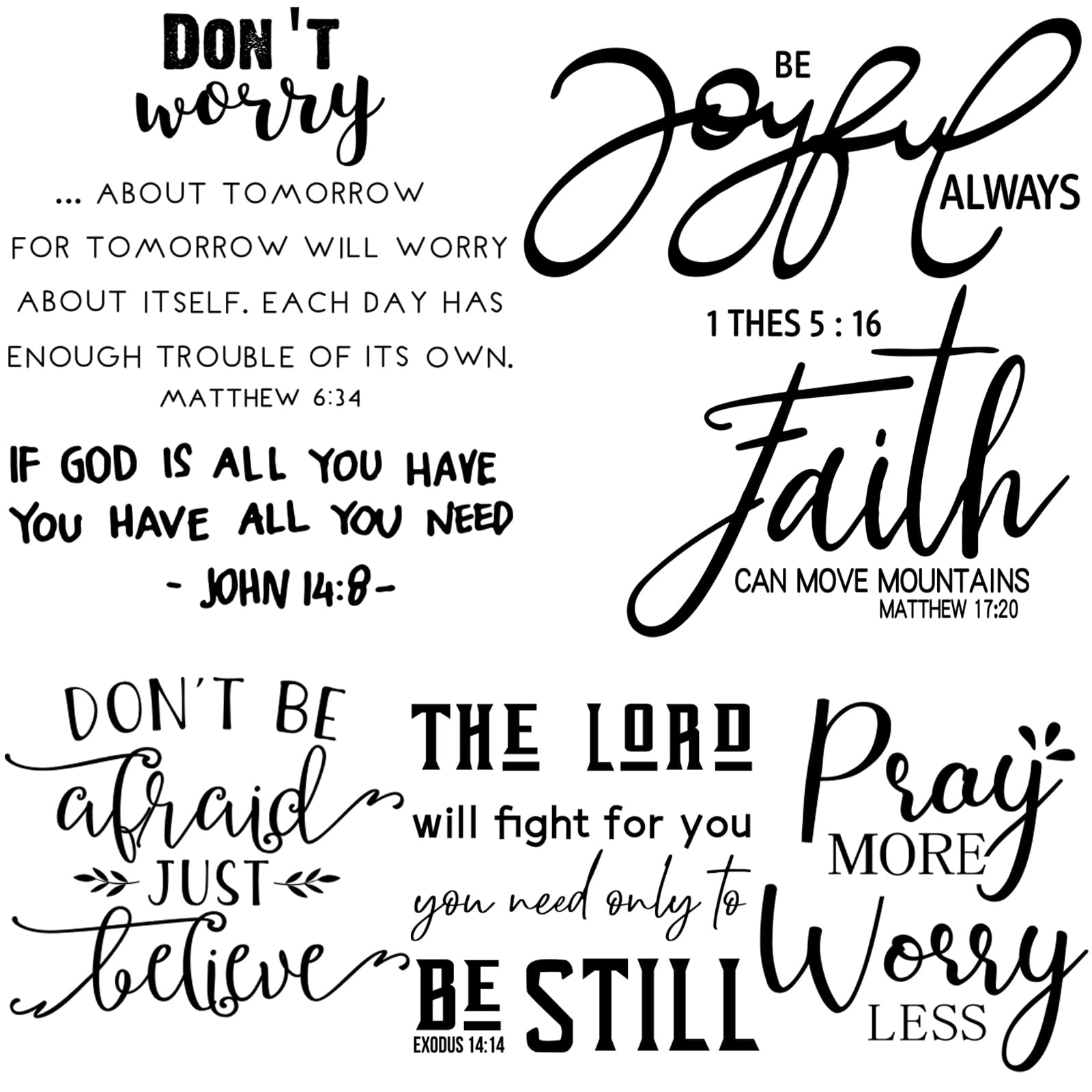 BBTO Bible Verse Wall Stickers Inspirational Quote Wall Decals Religious Motivational Scripture Sticker Peel and Stick for Bedroom Living Room Office