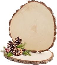 2 Pcs Log Slice Cakestand 30-31cm, Large Wood Slices for Crafts, Rustic Wood Circles, Wooden Cake Stand for Wedding, Serving Platter Grazing Board, Table Centerpiece Wedding Decor
