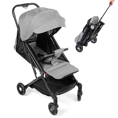 COLOR TREE Cochecito de bebé ligero plegable compacto para avión con silla plegable con una sola mano, toldo ajustable y respaldo para niños