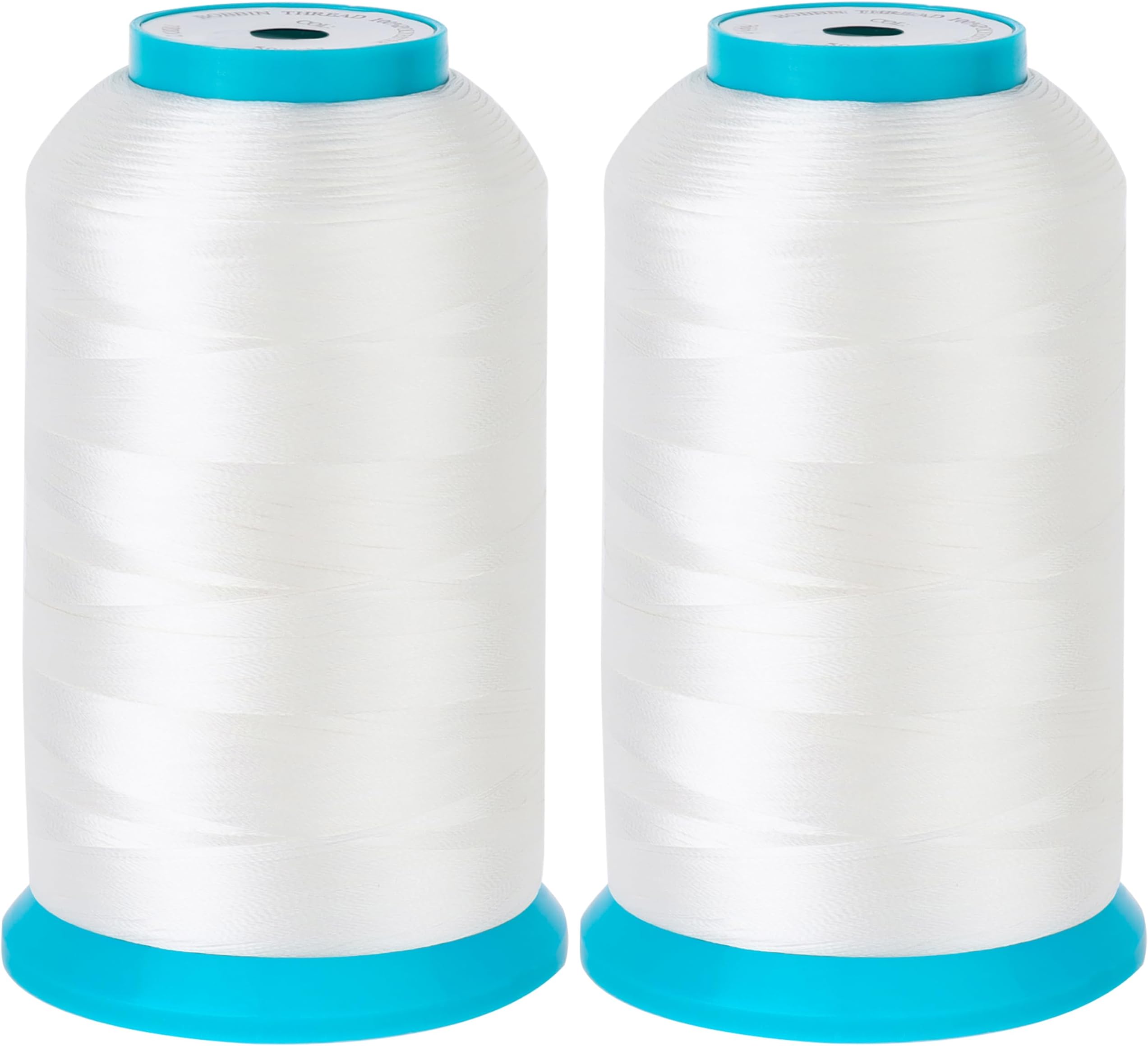 New brothread Set of 2 White Huge Spool 5000M (5500Y) Bobbin Thread for Embroidery and Sewing Machines