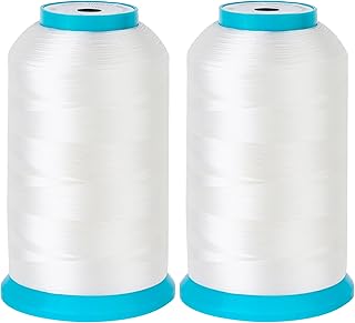 New brothread 2er Set Weiß 5000M (5500Y) Stickerei Spulen Gewinde Polyester Maschinen Stickgarn Unterfaden für Stickmaschine und Nähmaschine