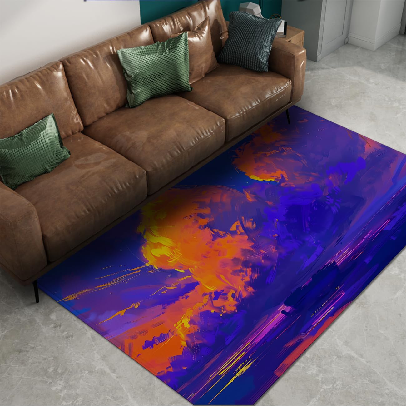 Tapis facile à nettoyer 180x270cm fini la perte de poils au salon