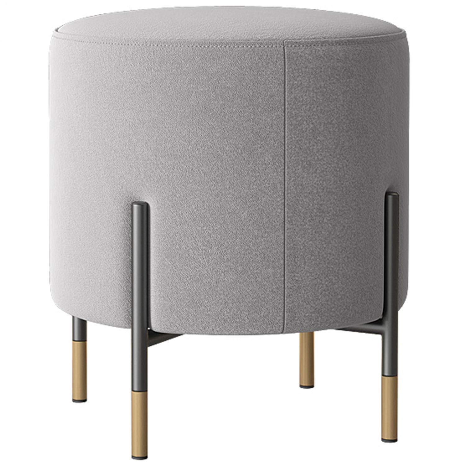 O2B Pouf Ottomano Rotondo Imbottito – Multiuso, Poggiapiedi O Sedia Da Toeletta, Bianco, 45,7 X 40,6 Cm, Per Soggiorno E Camera Da Letto - 2