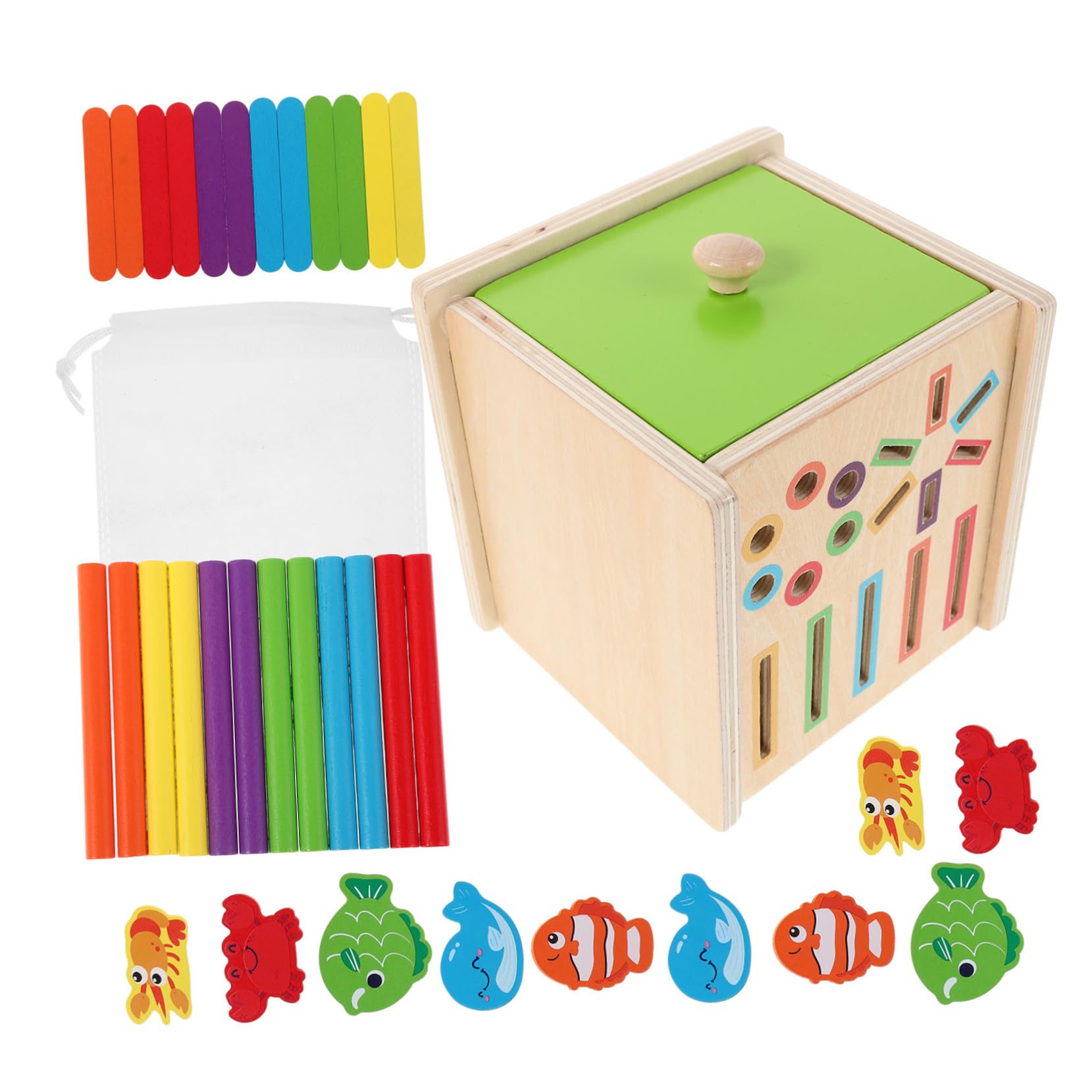 Toyvian Giocattolo di Ordinamento di Figure in Legno, Set 1, Montessori