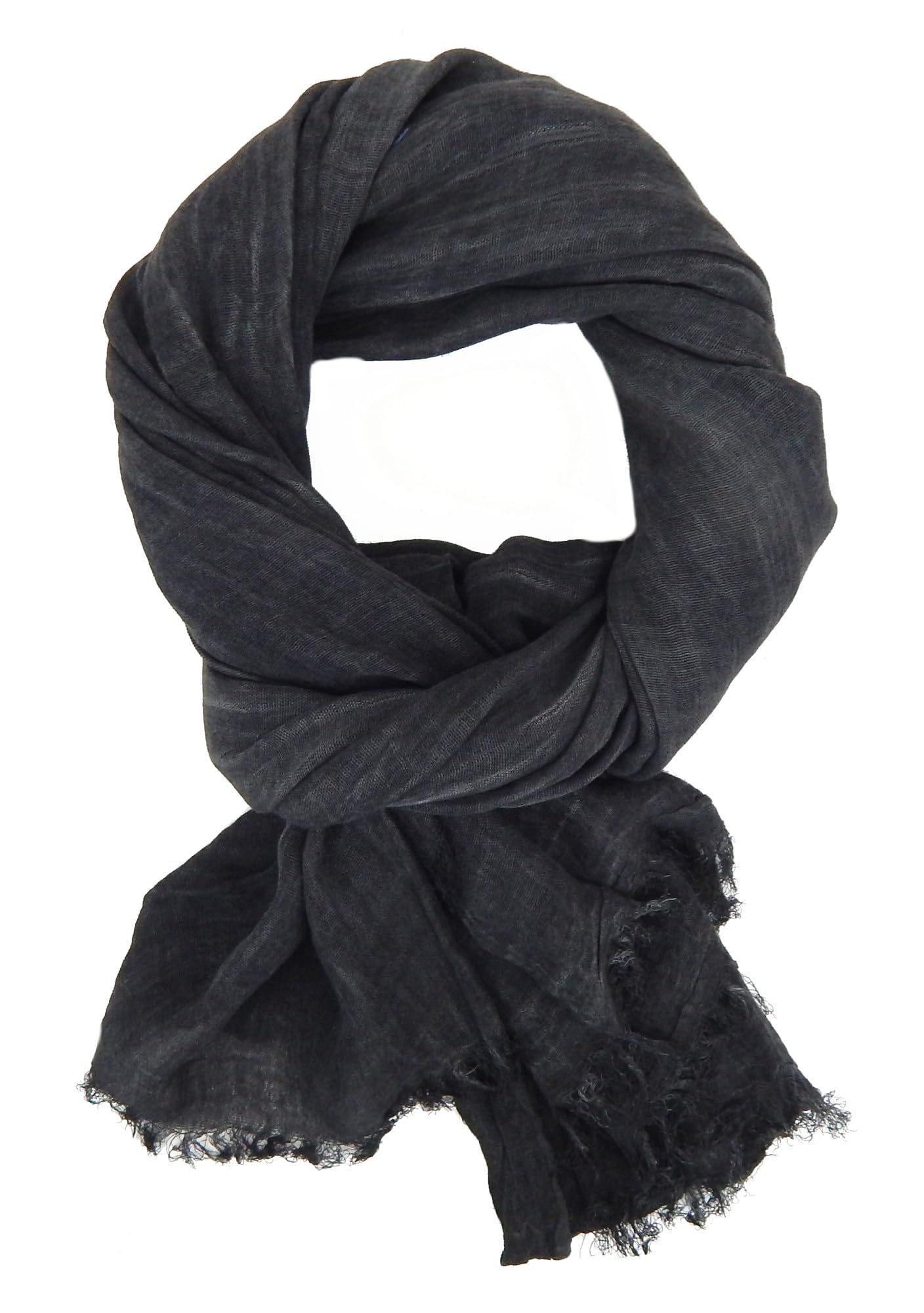 Ella Jonte Men's Gray Wide Scarf In 3 Colours Blue Beige Or Grey Anthracite, One Size