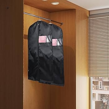 4 Custodie Abiti In PEVA Nero 110x66 Cm - Universali Per Viaggio E Conservazione, Anti Polvere