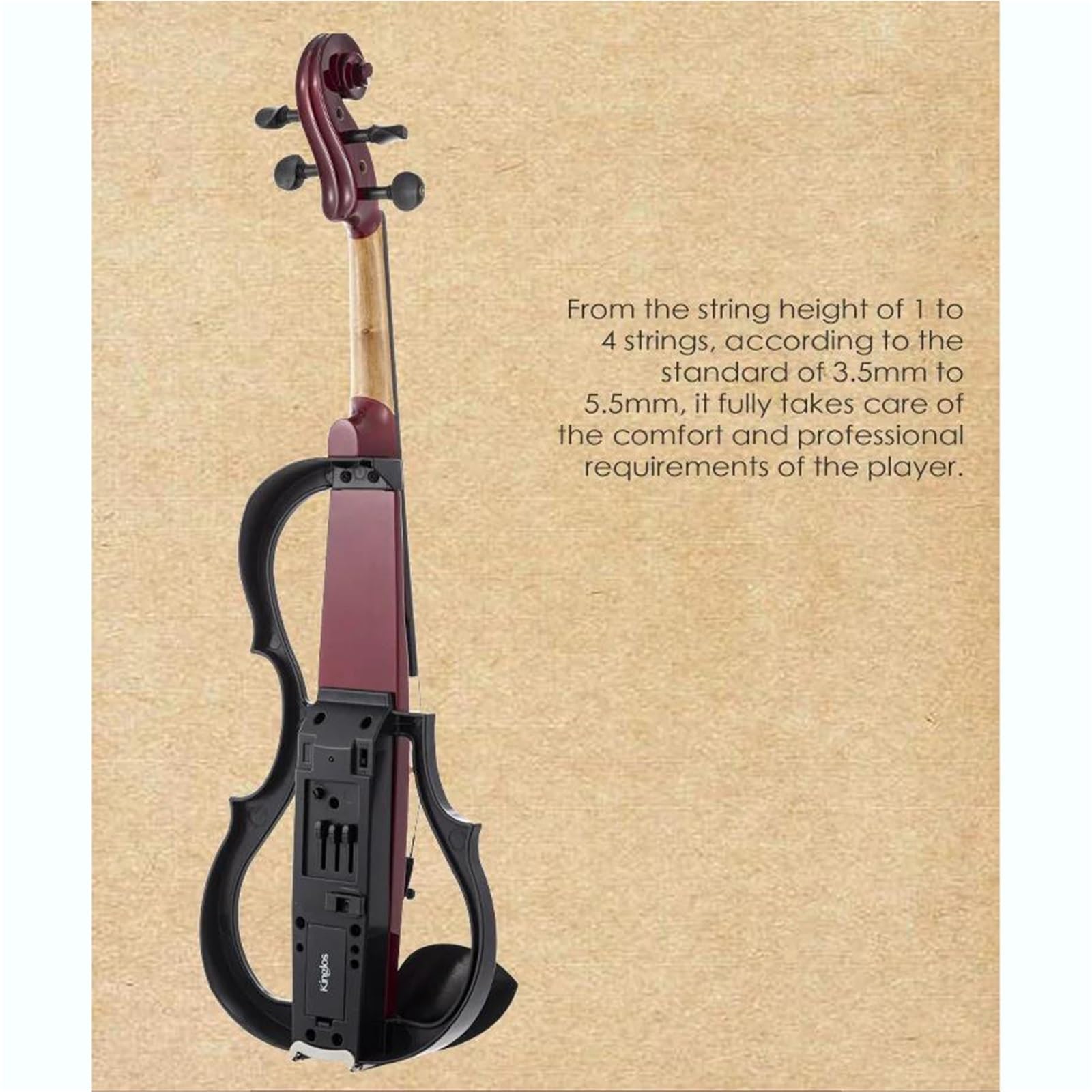 Kit Di Violino Professionale Violino Elettrico Rosso Per Principianti 4/4 3/4 1/2 1/4 Violino Elettrico Fatto A Mano